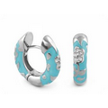 Lauren G. Adams Flowers by Orly - Small Huggie Earrings (Silver/Blue)